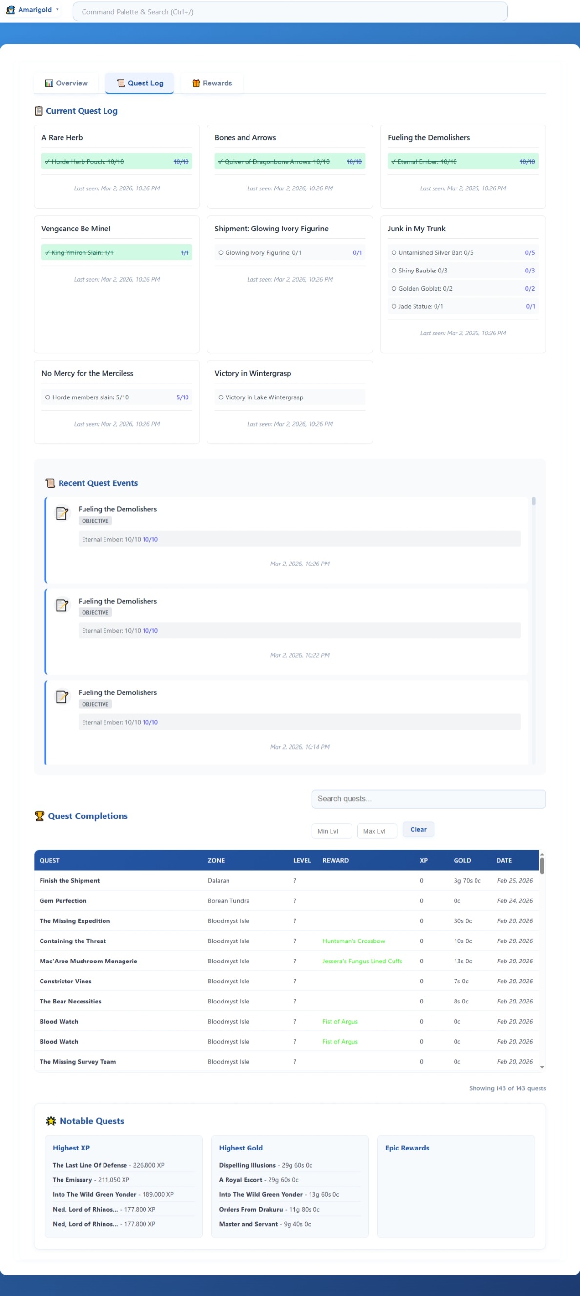 10.2   Quests   Quest Log